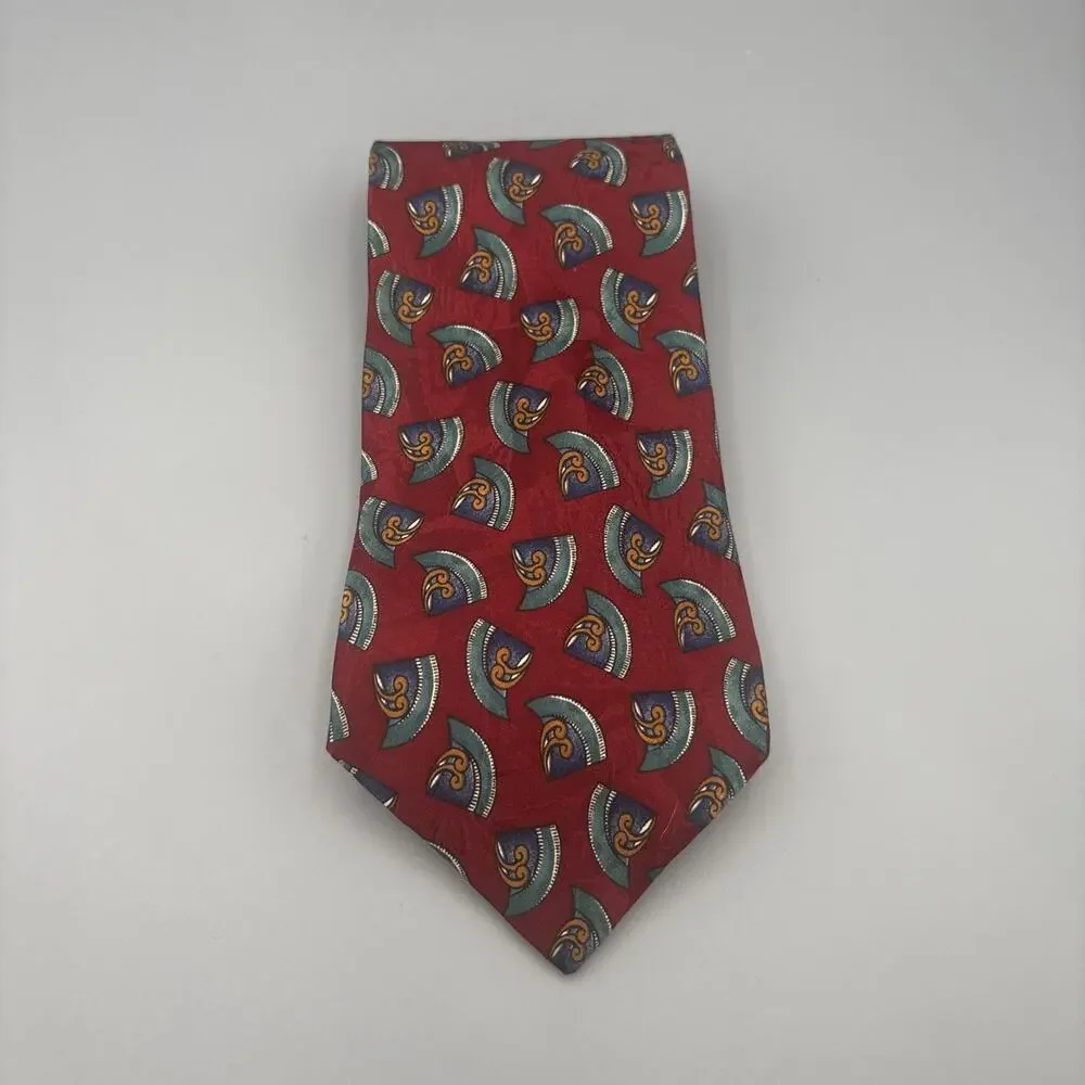 Adolfo Couture Handmade Vintage Luxury 100% Silk Neck Red